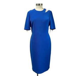 Maggy London Petite Blue Sheath Dress Office Cocktail Size 12P